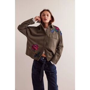 New Free People We The Free Velvet Roses Shirt sz Large